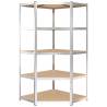 5-Layer Heavy-Duty Storage Shelves - Silver Steel & Engineered Wood