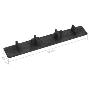 Decking End Caps - 10 pcs Black Plastic | Hipo Market