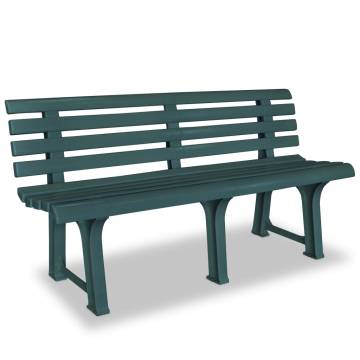 Durable Green Plastic Garden Bench - 145.5 cm