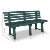 Durable Green Plastic Garden Bench - 145.5 cm