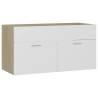 Sink Cabinet White & Sonoma Oak - Stylish Storage Solution