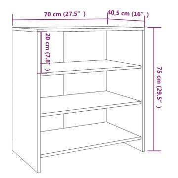 Grey Sonoma Sideboard 70x40.5 cm | Durable & Stylish Storage