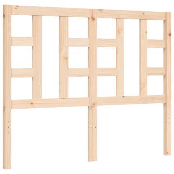 Small Double Bed Frame with Headboard - Solid Pine Wood