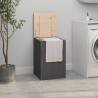 Laundry Box Grey 44x44x66 cm Solid Wood Pine Colour grey Size 44 x 44 x 66 cm Quantity in Package 1 