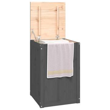 Laundry Box Grey 44x44x66 cm - Solid Wood Pine | HipoMarket