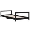 Kids Bed Frame Black 90x190 cm - Solid Wood Pine | HipoMarket