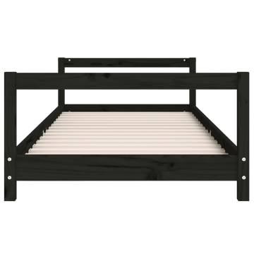 Kids Bed Frame Black 90x190 cm - Solid Wood Pine | HipoMarket