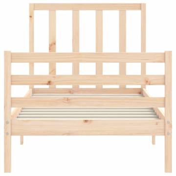 Solid Wood Bed Frame with Headboard 100x200 cm | HipoMarket