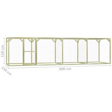 Durable 1.5x6 Chicken Cage - Impregnated Pinewood Enclosure