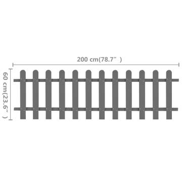 Picket Fence WPC 200x60 cm - Rustic Garden Barrier