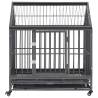 Dog Cage with Wheels and Roof - Steel 92x62x106 cm