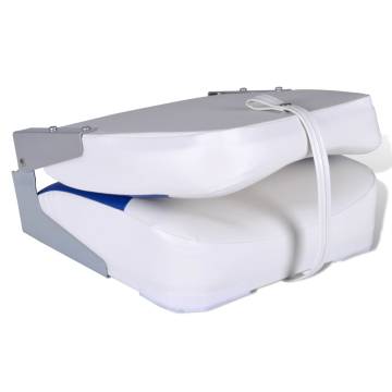 Foldable Boat Seat with Backrest & Blue-White Pillow | HipoMarket