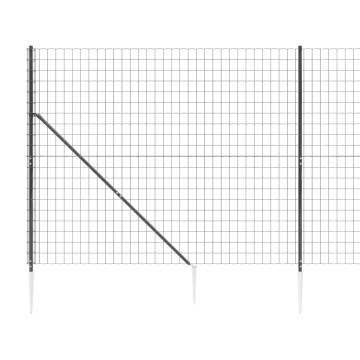 Wire Mesh Fence with Spike Anchors Anthracite 2x25 m