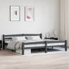 Bed Frame Dark Grey Solid Pinewood 200x200 cm Colour dark grey Size 200 x 200 cm 