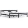 Dark Grey Pinewood Bed Frame 200x200 cm - Modern Design