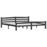 Dark Grey Pinewood Bed Frame 200x200 cm - Modern Design