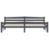 Dark Grey Pinewood Bed Frame 200x200 cm - Modern Design