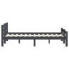 Dark Grey Pinewood Bed Frame 200x200 cm - Modern Design