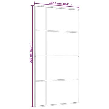 Sliding Door ESG Glass & Aluminium 102.5x205 cm - Black