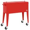 Red Cooler Cart with Wheels - 80 Quart Capacity, Perfect for Events