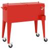 Red Cooler Cart with Wheels - 80 Quart Capacity, Perfect for Events