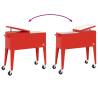 Red Cooler Cart with Wheels - 80 Quart Capacity, Perfect for Events