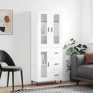 Stylish Highboard White 69.5x34x180 cm | Durable Storage