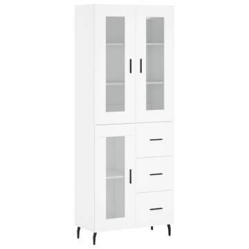 Stylish Highboard White 69.5x34x180 cm | Durable Storage