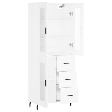 Stylish Highboard White 69.5x34x180 cm | Durable Storage