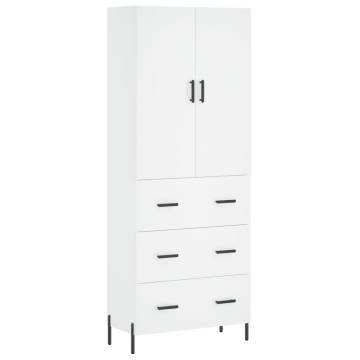 Stylish Highboard White 69.5x34x180 cm - Hipomarket