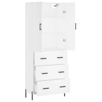 Stylish Highboard White 69.5x34x180 cm - Hipomarket