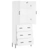 Stylish Highboard White 69.5x34x180 cm - Hipomarket