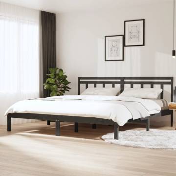 Grey Solid Wood Pine Bed Frame 160x200 cm | HipoMarket