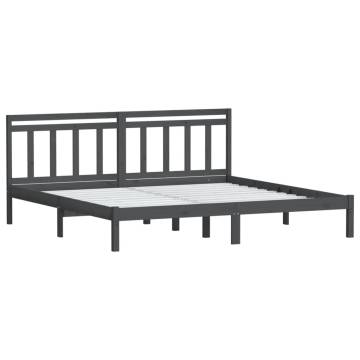 Grey Solid Wood Pine Bed Frame 160x200 cm | HipoMarket