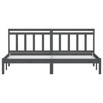 Grey Solid Wood Pine Bed Frame 160x200 cm | HipoMarket