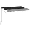 Manual Retractable Awning with LED - 450x350 cm Anthracite