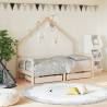 Kids Bed Frame with Drawers 80x160 cm Solid Wood Pine Colour natural Size 80 x 160 cm 