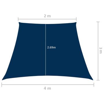 Sunshade Sail Oxford Fabric Trapezium 2/4x3 m Blue | HipoMarket