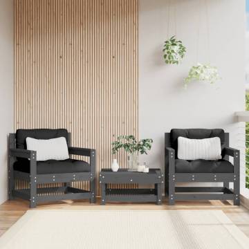 Garden Chairs with Cushions - 2 pcs Grey Pine - Hipomarket