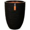 Capi Vase Nature Rib Low 36x47 cm Black - Elegant Flower Pot