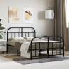 Metal Bed Frame with Headboard and Footboard Black 120x190 cm Small Double Colour black Size 120 x 190 cm Model with headboard & footboard 