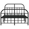 Black Metal Bed Frame with Headboard & Footboard - Small Double