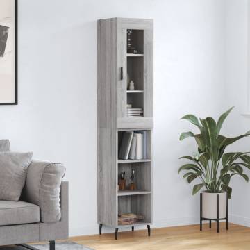 Stylish Highboard Grey Sonoma - Engineered Wood Storage