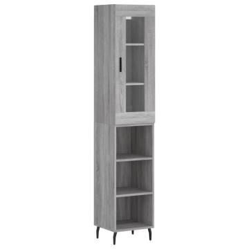 Stylish Highboard Grey Sonoma - Engineered Wood Storage