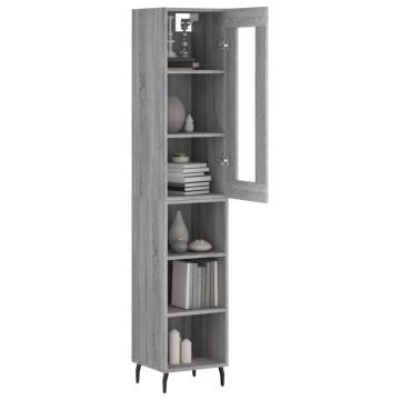 Stylish Highboard Grey Sonoma - Engineered Wood Storage