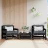 Garden Chairs with Cushions 2 pcs Black Solid Wood Pine Colour black pine Quantity in Package 1 Model armchair 