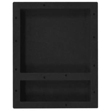 Shower Niche with 2 Compartments - Matt Black 41x51x10 cm