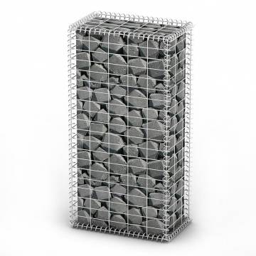 Gabion Basket with Lids - Galvanised Steel 100x50x30cm