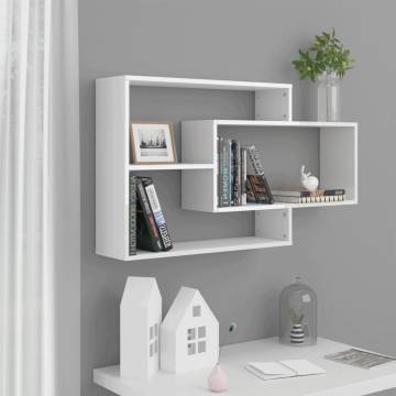 High Gloss White Wall Shelf - 104x20x58.5 cm | Hipo Market