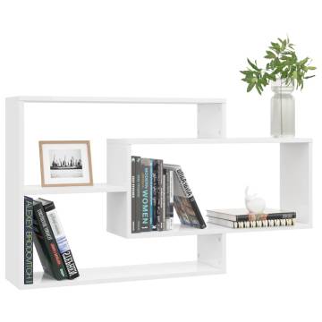 High Gloss White Wall Shelf - 104x20x58.5 cm | Hipo Market